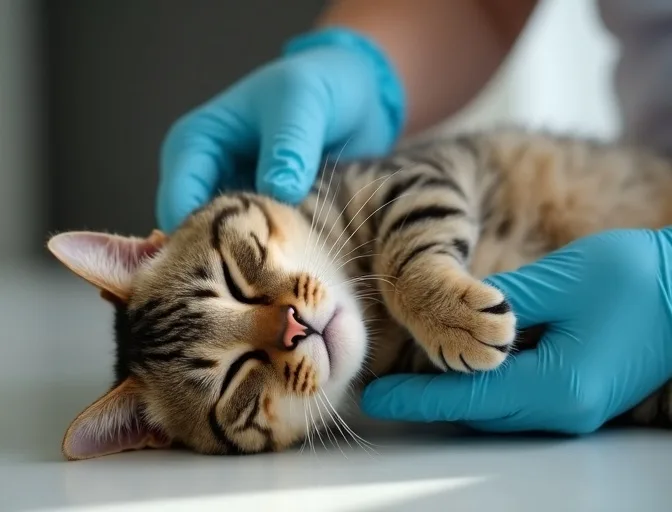 Specialist carefully handling a deceased cat with dignity in Lysterfield South
